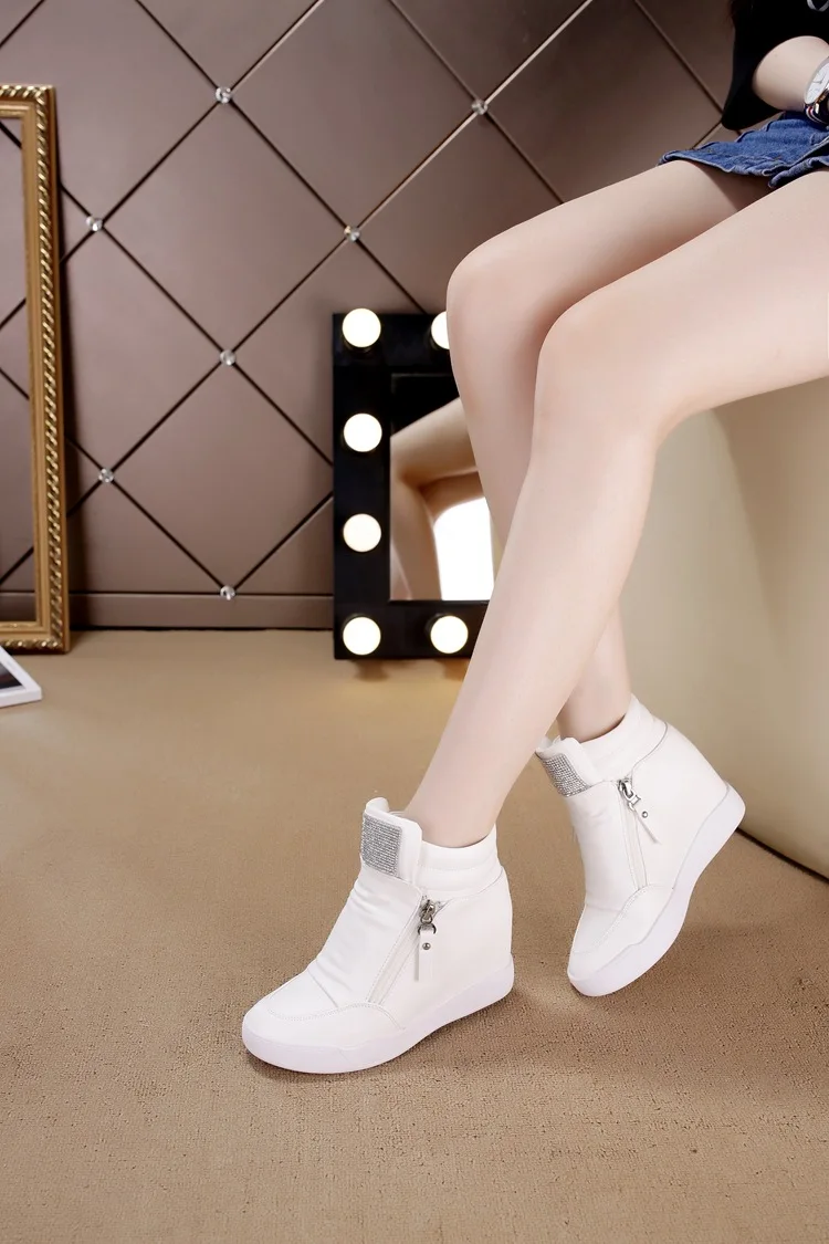 Вулканизированная женская обувь с кристаллами на молнии; модные дизайнерские кроссовки для женщин; износостойкая женская обувь; Новое поступление года
