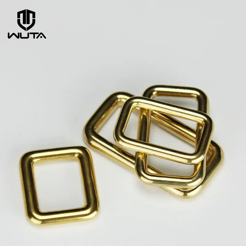 Solid Brass Rectangle Loop Square D Ring Buckle Bag Luggage Belt Keeper Accessor
