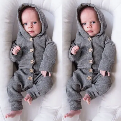 

Winter Cute Kids Baby Boy Girl Infant Romper Long Sleeve Cotton Hooded Clothes Sweater Outfit Long Sleeve Jumpsuit
