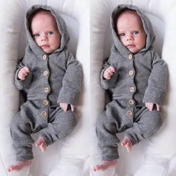 

Winter Cute Kids Baby Boy Girl Infant Romper Long Sleeve Cotton Hooded Clothes Sweater Outfit Long Sleeve Jumpsuit