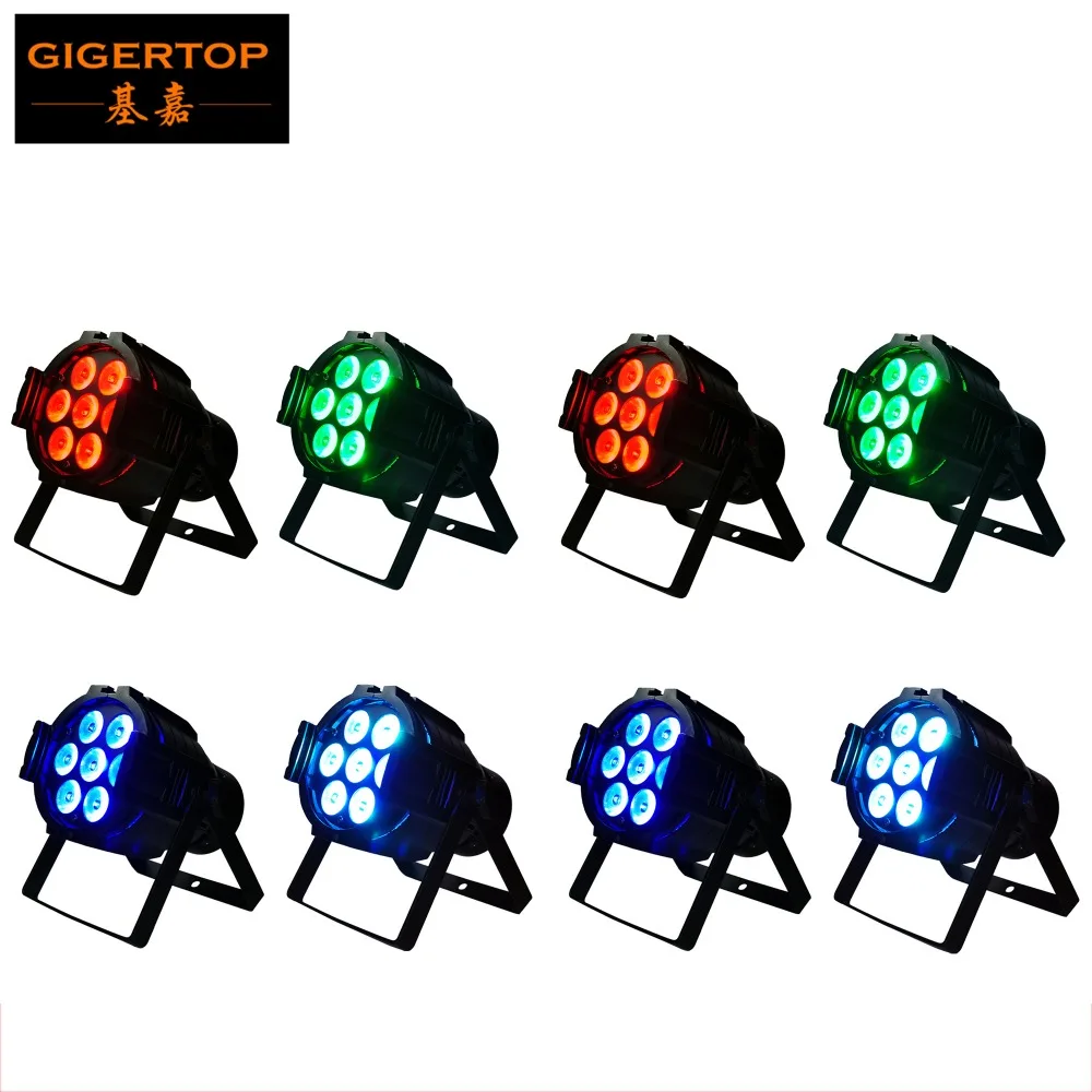 In Stock 8pcs/lot 7*10W Led Par Light RGBW DMX512 7 Channels Mini Led