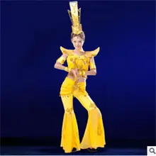 Новая детская танцевальная одежда классические танцевальные костюмы китайский народный танец представления Avalokitesvara костюмы