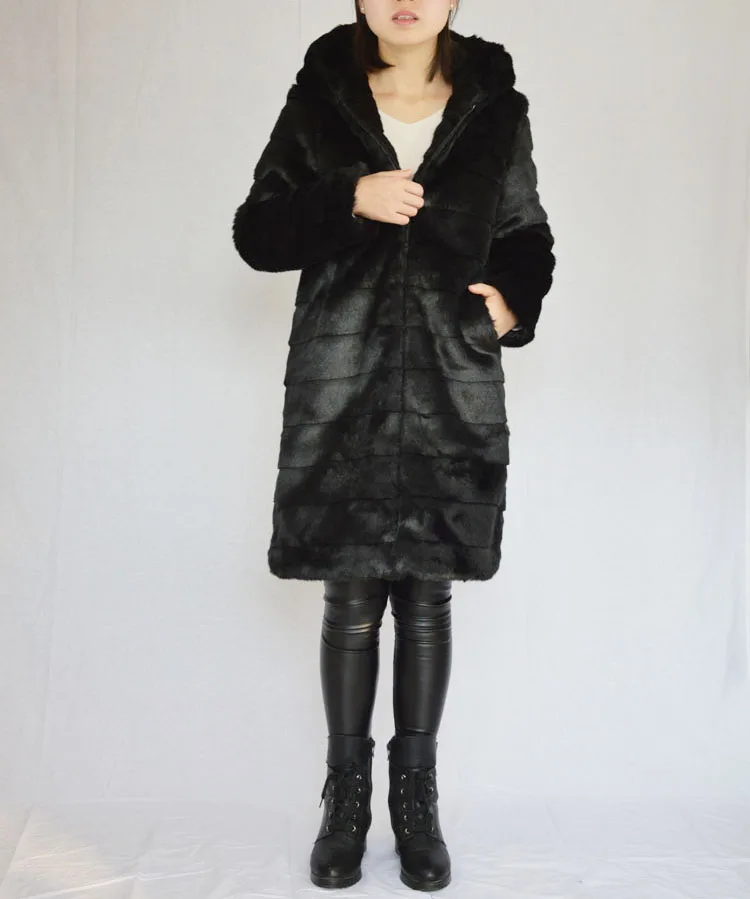 Женские куртки размера плюс 4xl 5xl 6xl пальто из искусственного меха Черное длинное меховое пальто зимние куртки Женское пальто из искусственного меха