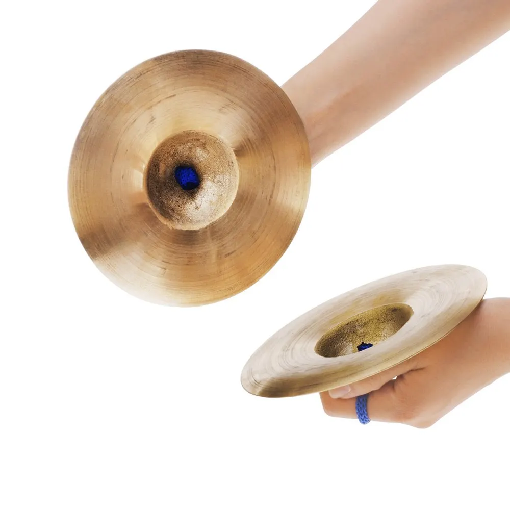 

15cm / 5.9in Mini Small Kids Children Copper Hand Cymbals Gong Band Rhythm Beats Percussion Musical Instrument Toy