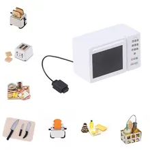 1: 12 1:6 весы микроволновая печь еда Хлеб кулинарная доска нож разделочный блок ролевые игры кухня игрушка миниатюрная для кукольного дома