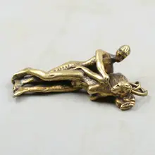 Chinese Bronze Carving Man And Woman Exquisite Small Pendant Statues