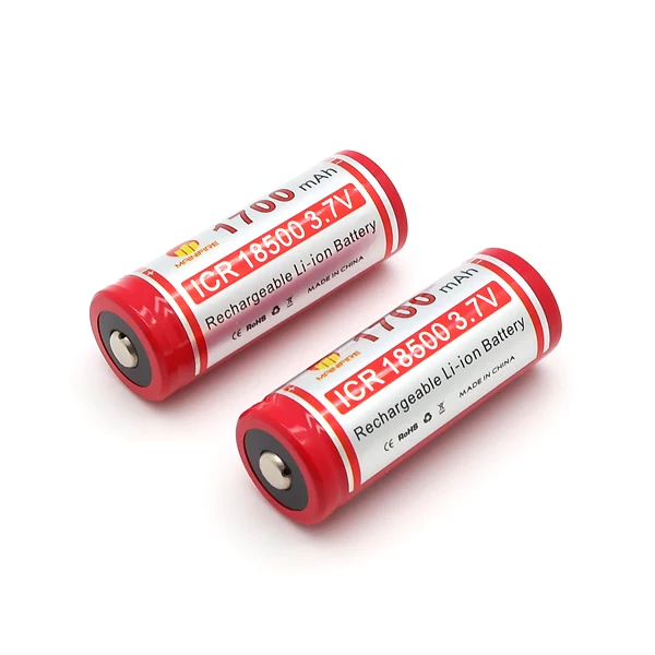 Mainifire ICR 18500 1700mah 3,7 V литий-ионная аккумуляторная батарея с верхней кнопкой(1 шт