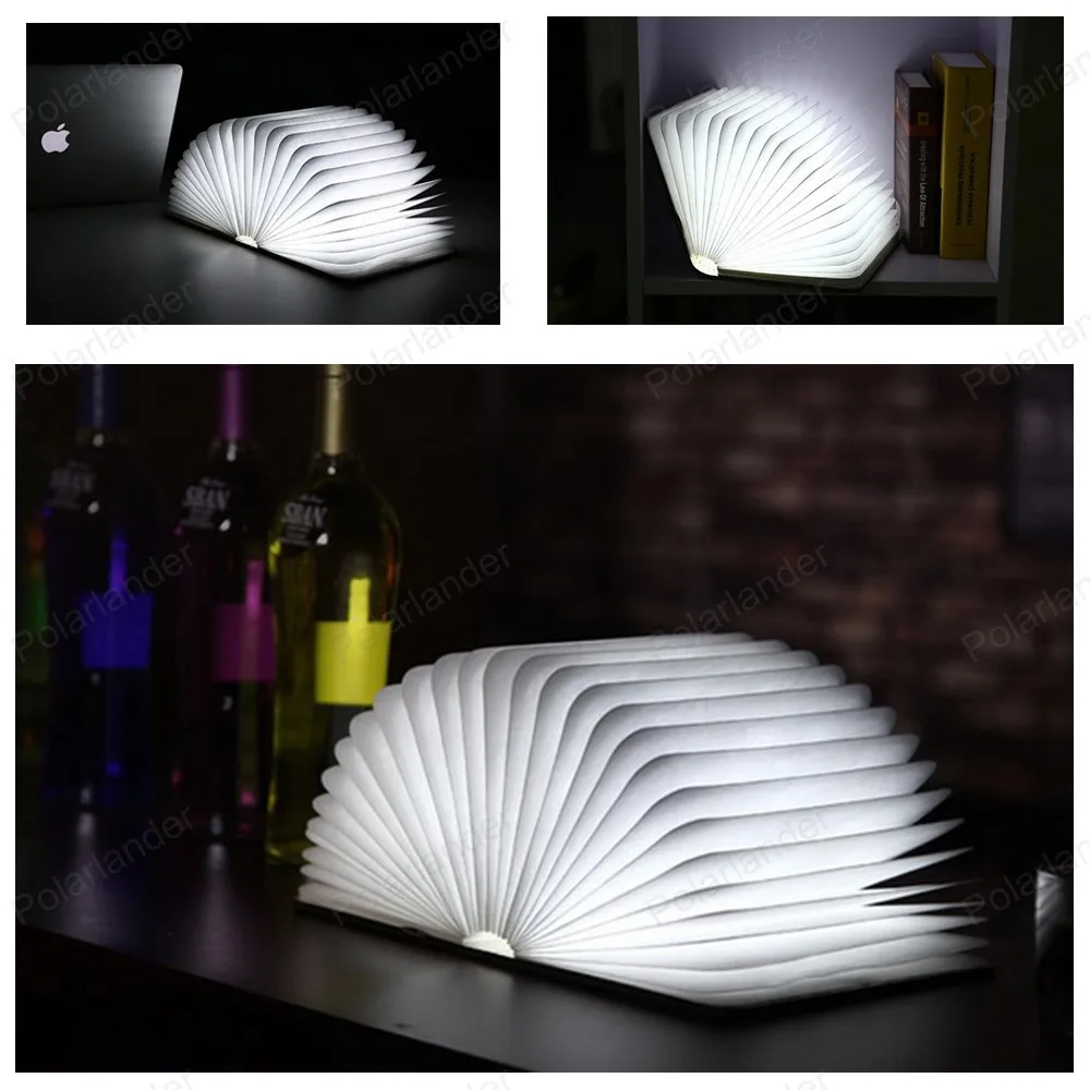 2017 New Creative Folding Pages Book Shape LED Book Light Luminaria