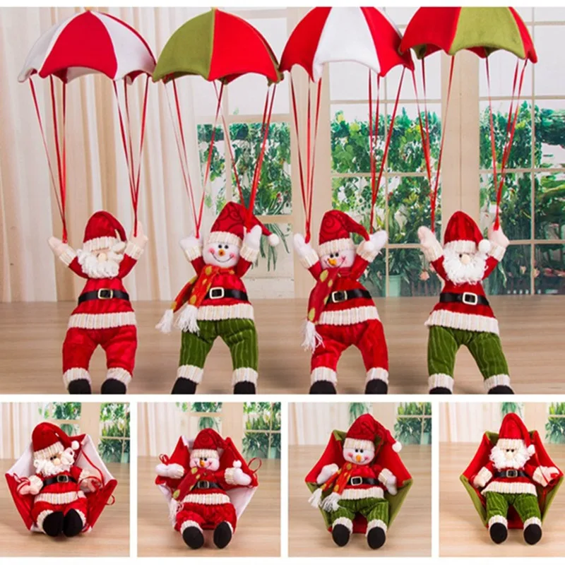 Us 17 96 23 Off 4pcs Christmas Home Ceiling Decorations Parachute Santa Claus Snowman New Year Hanging Pendant Christmas Decoration Supplies In