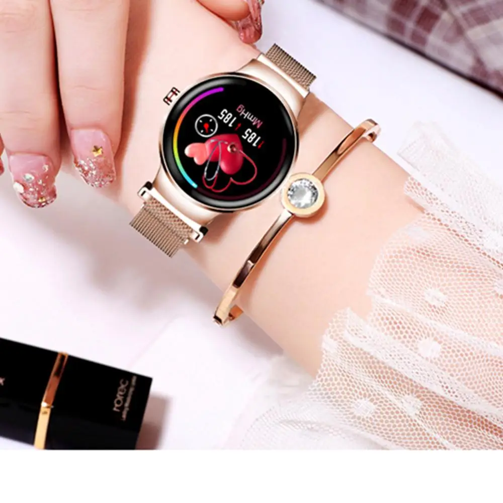 

H5 Women's Fitness Tracker Color Touch Screen Waterproof Watch With All-Day Heart Rate Activity Period Tracking Smart Bracelet