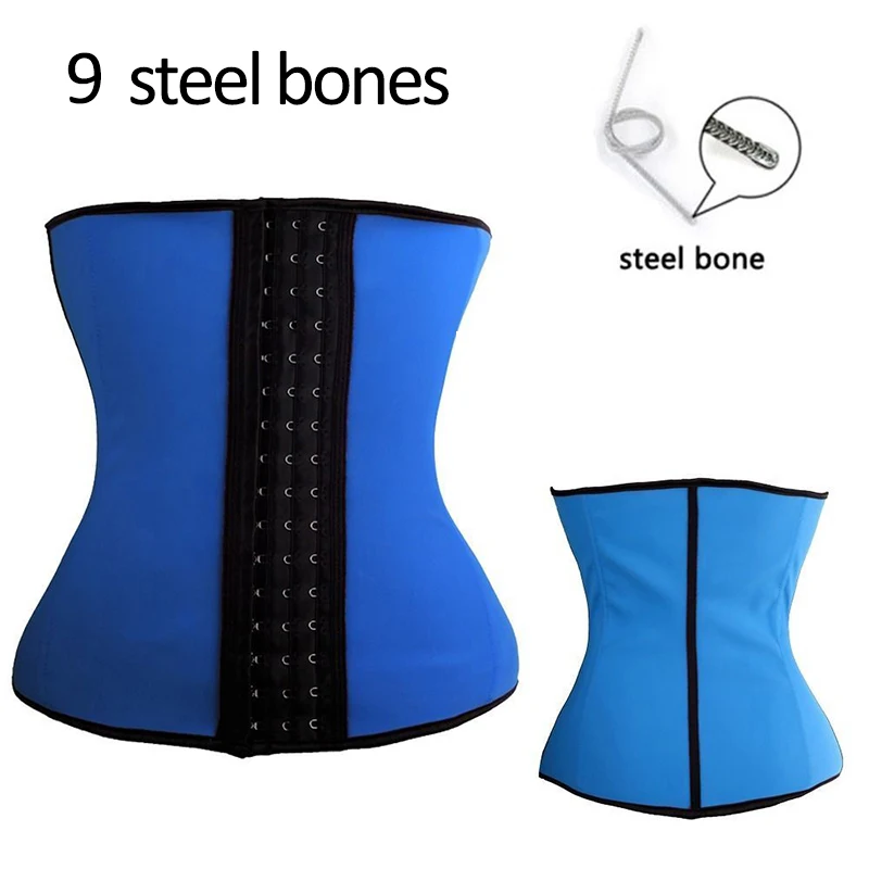 Slimbabe Latex Waist Trainer Corsets 9 Steel Boned Hot body Shapers XS-6XL Tummy Control Belts Waist Cincher Girdles Workout