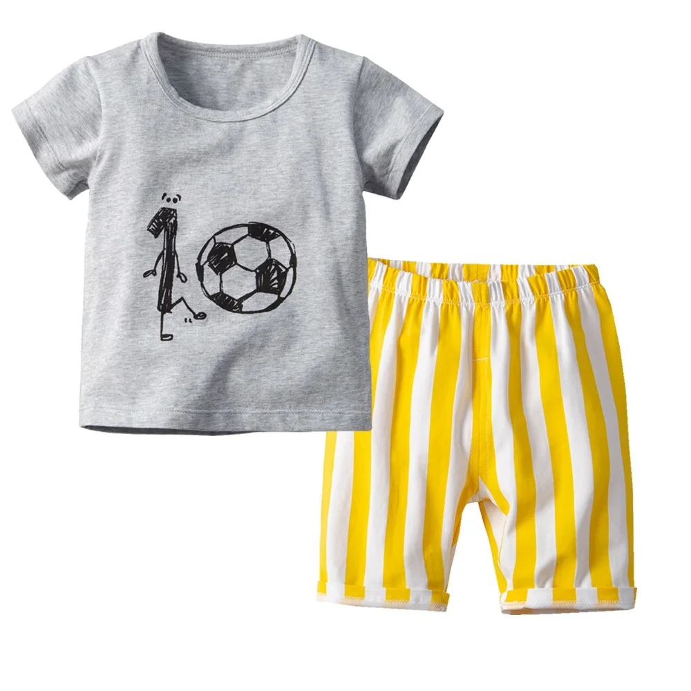 

2019 summer baby boys soft clothing sets kids short sleeve tshirt + shorts pants 2pcs children cotton ant$ball clothing suit