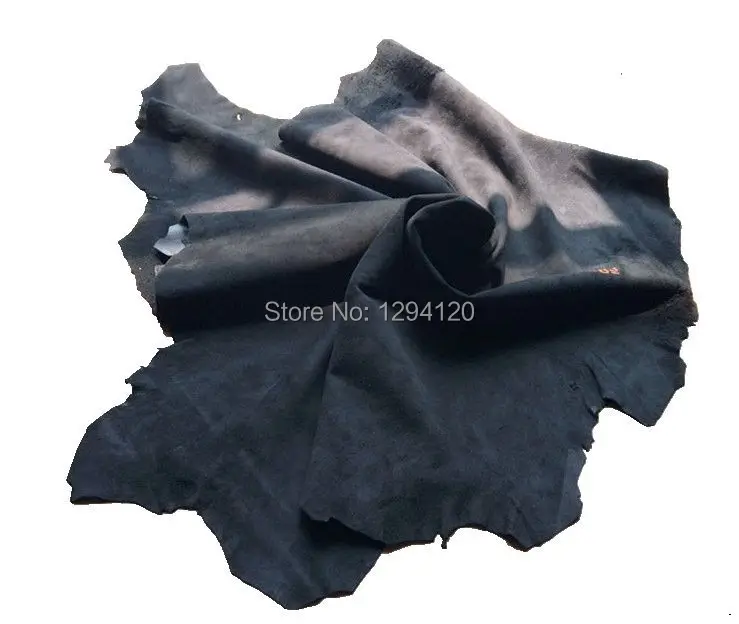 Soft Flexible Genuine Garment Black Sheep Leather Fabric ,0.6mm
