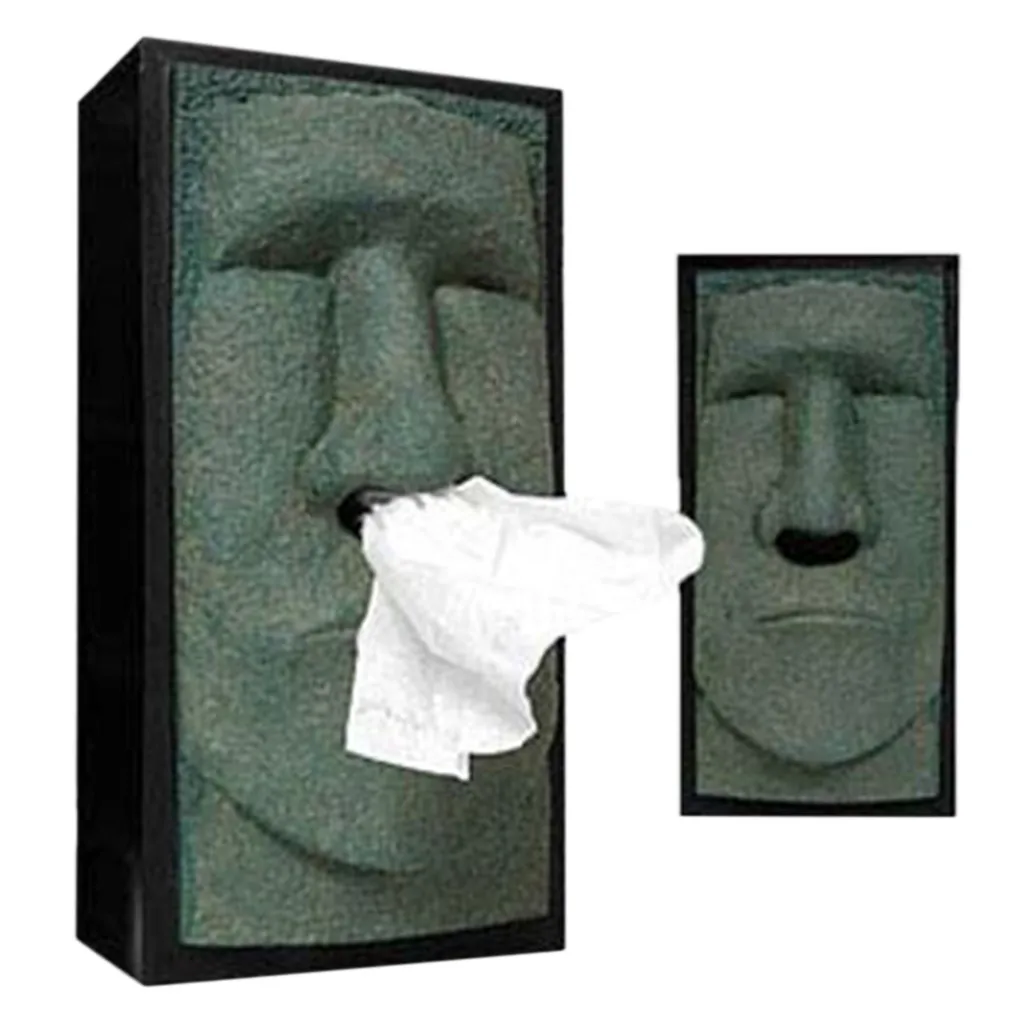 

Head Facial Tissue Box Holder Cover Dispenser donald trump Face Easter Island Retro porta tovaglioli