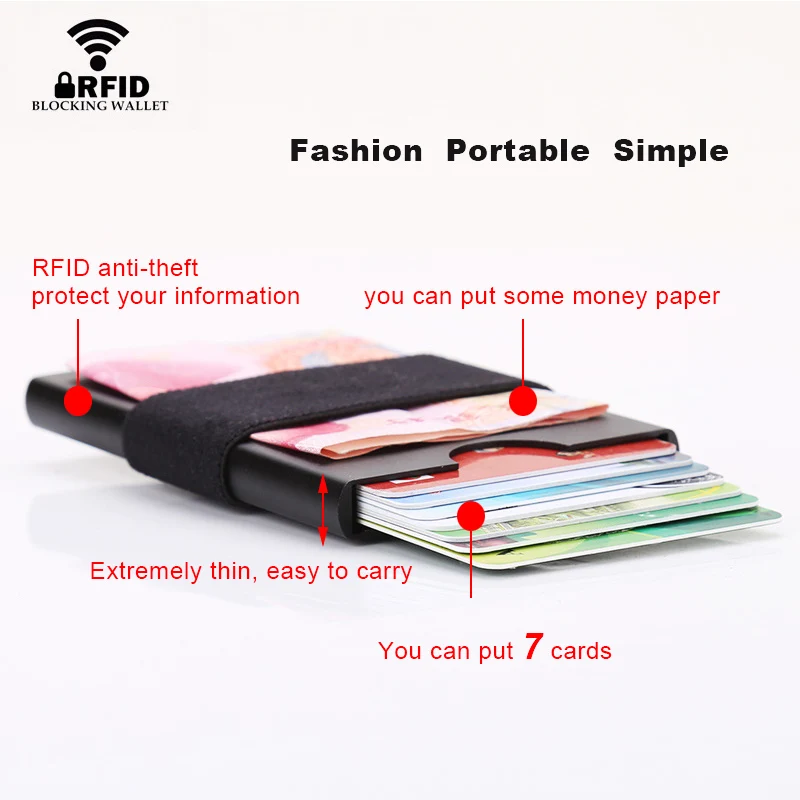 KEEBREAK RFID мужской кошелек держатель для карт волшебный тонкий маленький мини умный
