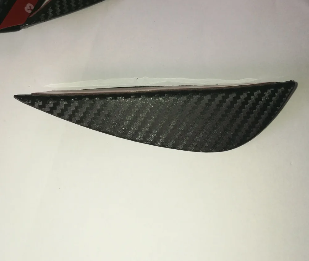 4pcs ABS Carbon Fiber Style Car Front Bumper Fins Lip Canards Splitter Trim Kit