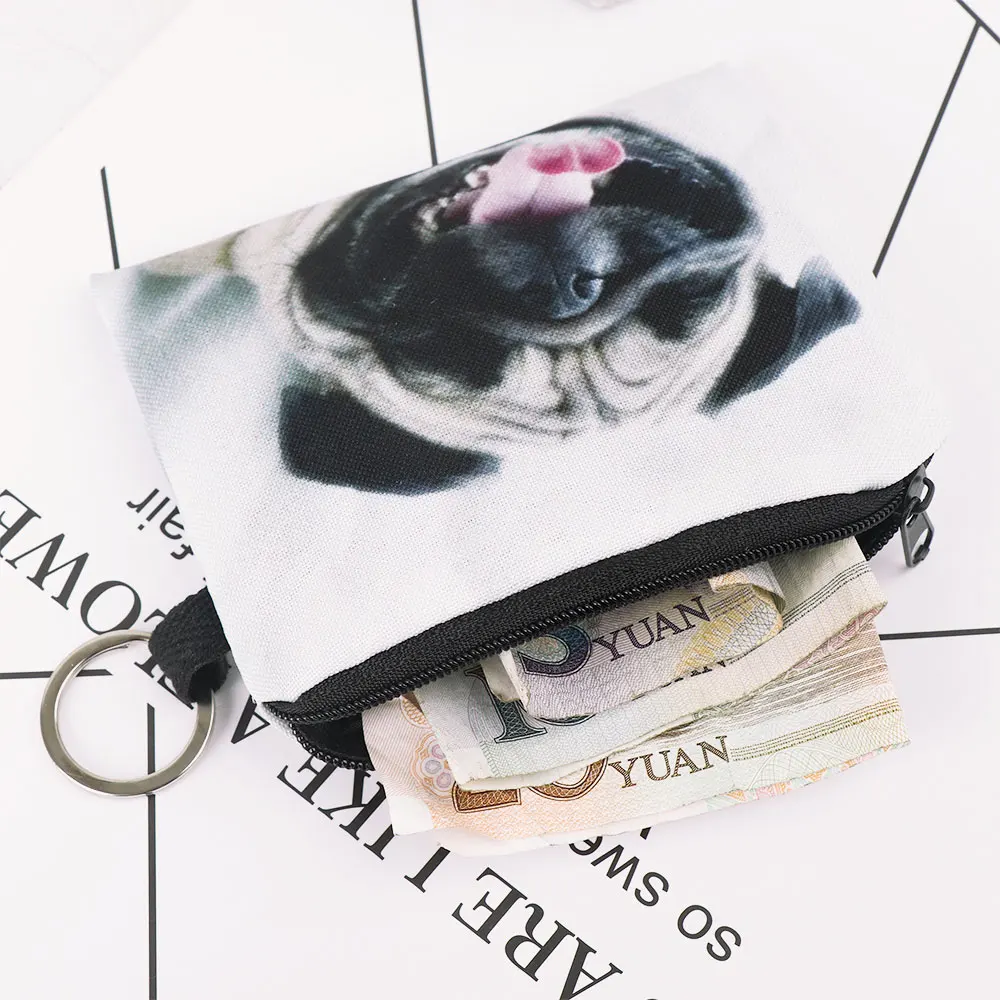 

1Pc Women Girl Coin Purse Dog Small Cute Kids Cartoon Design Wallet Earphone Card Key Storage Children Zipper Coin Bag Gift