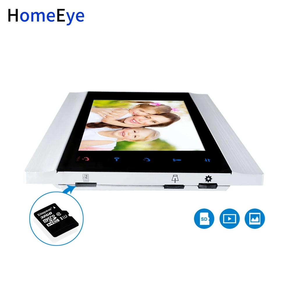 HomeEye 7 ''видеодомофон мульти-квартиры система контроля доступа дома для 2 отдельных семьи дверной звонок OSD меню