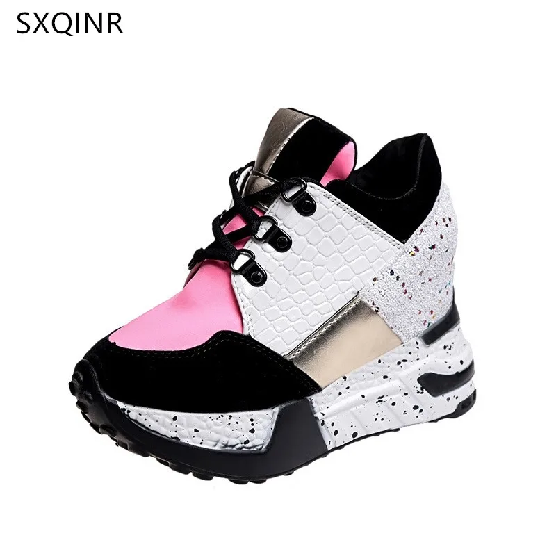 New 2018 High Heels Ladies Casual Shoes Women Wedges platform Shoes Women chaussure Femme Slimming Shoes 