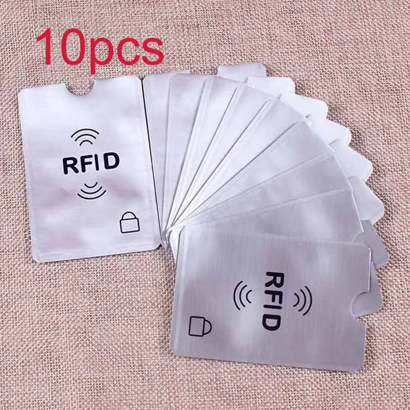 

Anti Rfid Blocking Reader Lock Bank Card Holder Id Bank Card Case Protection Metal Credit Card Holder Aluminium 10pcs/lot