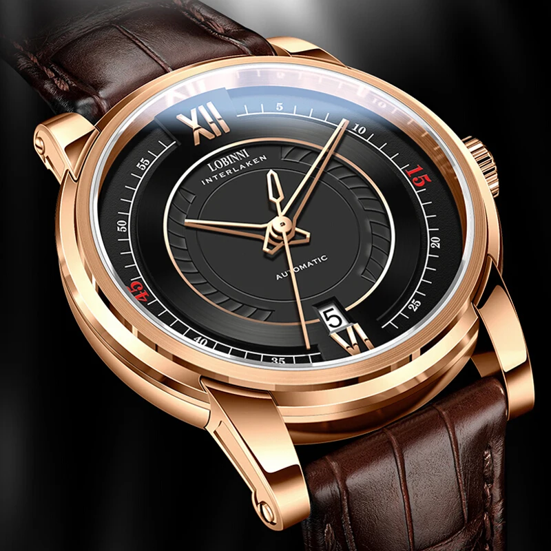 Швейцарский роскошный бренд LOBINNI часы для мужчин Япония Импорт NH35A автоматические механические MOVT Мужские часы сапфировые часы L16007-1