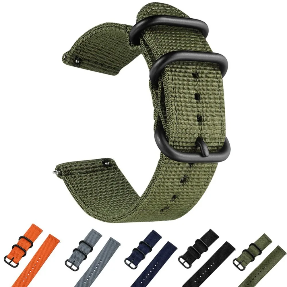 Hangrui холщовый ремешок для часов Xiaomi Huami Amazfit Stratos Pace 2/2S смарт-ремешок нейлоновый ремешок для samsung gear S3/S2 Band