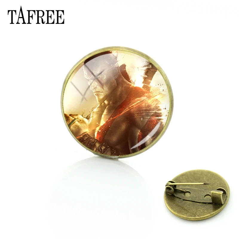 Броши TAFREE God of War булавки модная новинка античный бронзовый покрытый стеклянный