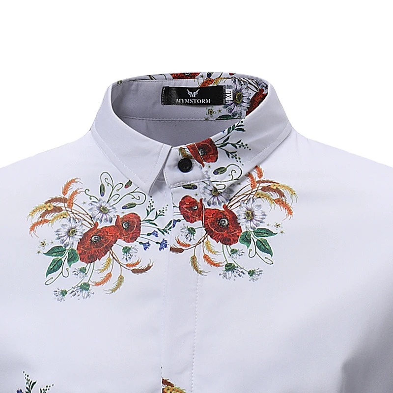 Новое поступление мужская гавайская рубашка 2019 мужской повседневное Camisa Masculina белый Печатных Пляжные рубашки короткий рукав брендовая