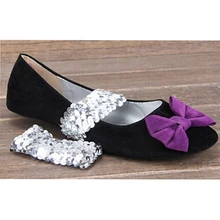 1 пара модных женских эластичных шнурков, противоскользящие, с блестками, с ремешками, разные цвета