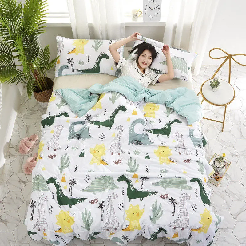 

Cute Animal Pinnk Flamigo Print Bedspread Fashion Solid Spring Summer Quilt Washable Duvet Comforter Soft Bedding Home Textile