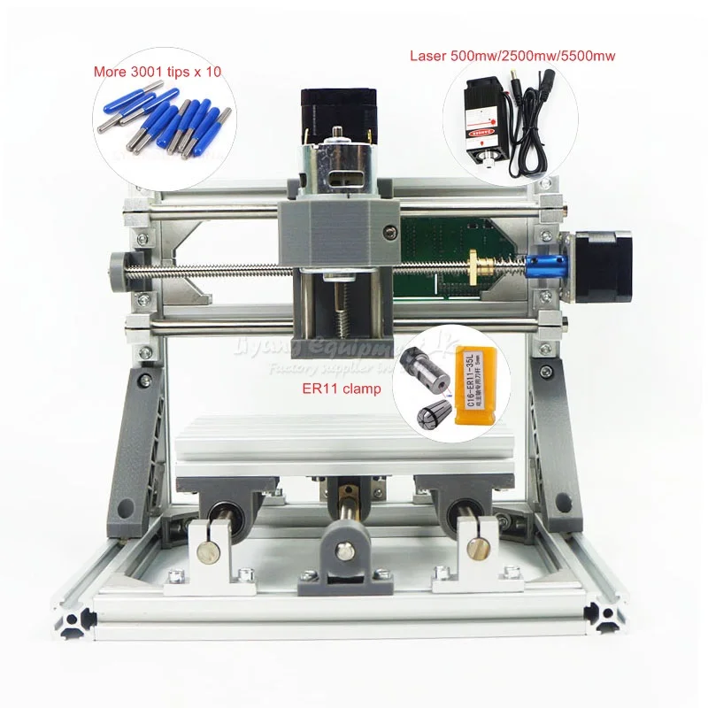 

DIY Mini CNC 1610 PRO 500mw 2500mw 5500mw laser head wood engraver machine Pcb milling router with GRBL control