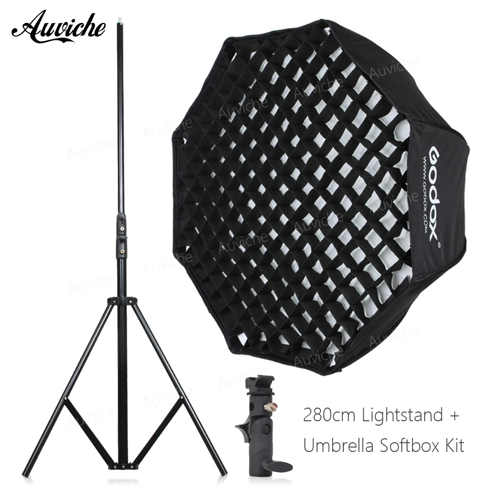 

GODOX 120cm Speedlight Flash Octagon Honeycomb grid Umbrella softbox for Speedlight Flash Studio flash Hot shoe bracket