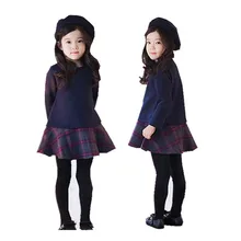 fashion designer 2016 new winter cotton cashmere woolen dress Girls Princess Dress china-imported-clothes free shipping