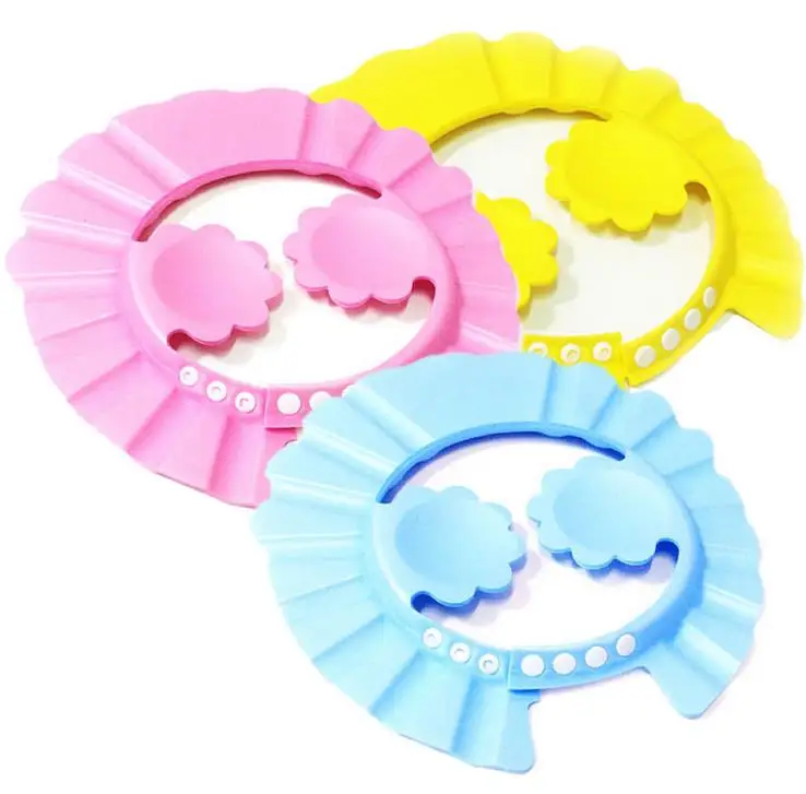Цветы стиль детская защита для ванной Регулируемая мягкая шапочка для душа Дети Водонепроницаемый шампунь для ванной с ушами 50 шт./лот - Цвет: random