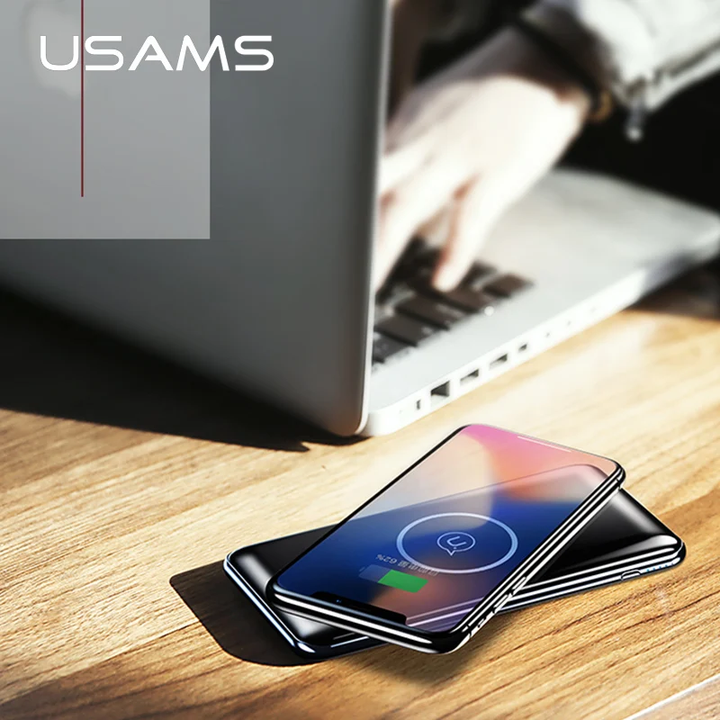 USAMS 5V 2A PB2 Type C Micro&2 USB Ports 10000mah Power Bank Qi Wireless Charger LED Display Powerbank Wireless External Battery USAMS 5V 2A PB2 Type C Micro&2 USB Ports 10000mah Power Bank Qi Wireless Charger LED Display Powerbank Wireless External Battery