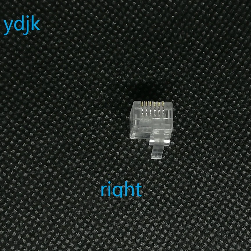 Коннектор RJ11/RJ12 100 шт./лот 6P6C правая Пряжка левая заглушка кабеля Хрустальная