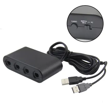 

3in1 Switch Adapter 4 Ports for Nintend NGC Controllers USB Adapter Converter for WIIU PC Game Accessory for NS Switch
