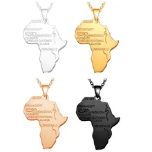 Trendy Africa Map Necklace Pendant For Women Men Collar Personalized Hiphop Stainless Steel Necklace Jewelry Trendy Africa Map Necklace Pendant For Women Men Collar Personalized Hiphop Stainless Steel Necklace Jewelry