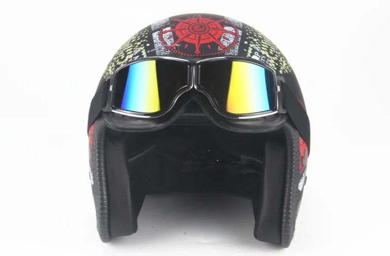 3/4 шлемы moto rcycle ретро с открытым лицом винтажные Racer Cascos moto rcycle шлем с goggle mask