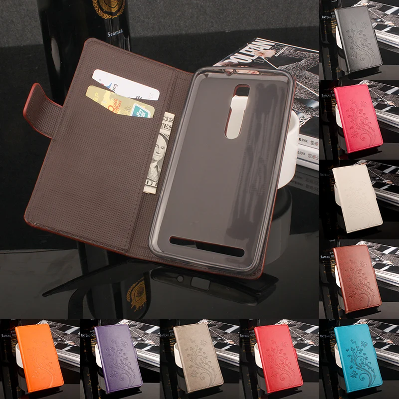 Baiwei кожаный case для 5.5 дюймов Asus Zenfone 2 крышка Подставка Функция Кошелек Слот Для