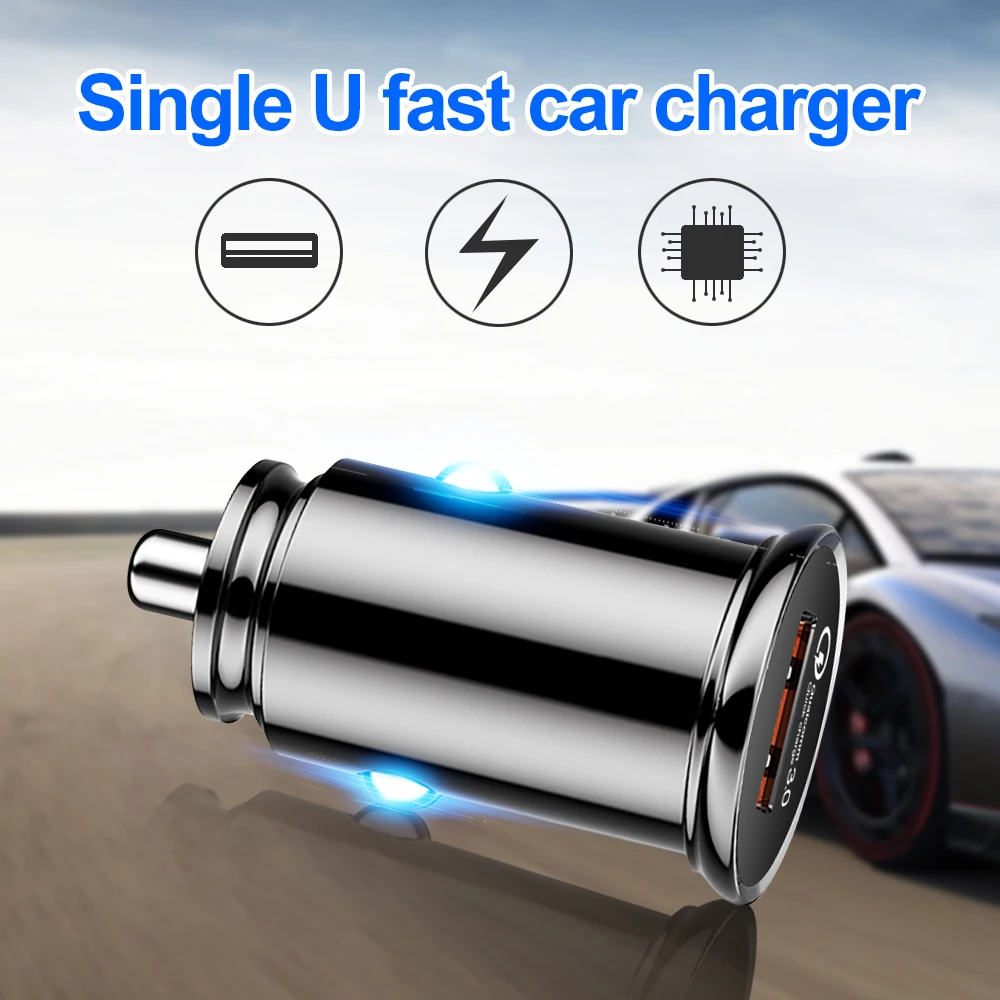 Suhach شاحن سيارة USB صغير سريعة تهمة 3.0 واحد USB سيارة شاحن آيفون سامسونج Xiaomi سريع شاحن الهاتف المحمول محول