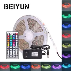 RGB Светодиодные ленты 5050 Водонепроницаемый DC 12 В 30 светодио дный s/m 10 м 5 м 1 м RGB светодио дный гибкая светлая с Мощность и 44Key ИК контроллер РФ