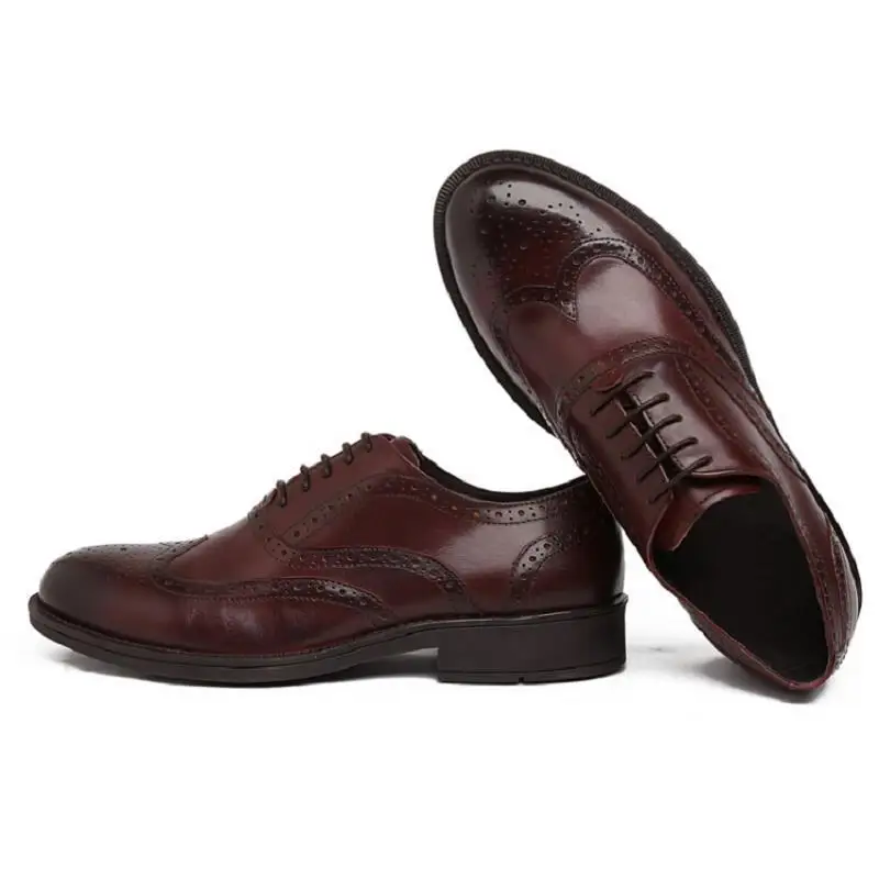 Mens Escritório Clássico Couro Sapatos Casamento Negócios Vestido Northmarch Grosso Marca Genuíno marrom De Fundo Preto Homens Italiano Brogue Formal q8xPOH