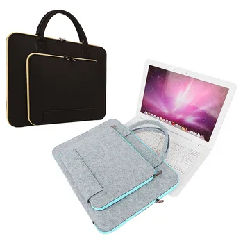 

Besegad Felt Laptop Carrying Sleeve Case Protective Bag with Power Adapter Pouch for Apple Macbook Pro Air 11 13 15 Inch