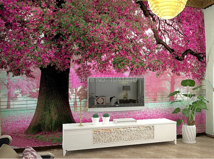 de cerejeira papel de parede personalizado floresta