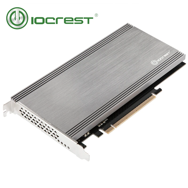 IOCREST dual M 2 NVMe ports to PCIe 3 0 x16 bifurcation riser controller support non