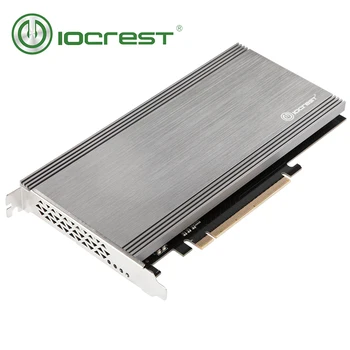 

Iocrest Dual M.2 Nvme Ports To Pcie 3.0 X16 Bifurcation Riser Controller Support Non-Bifurcation Motherboard Asmedia2824 Chipset