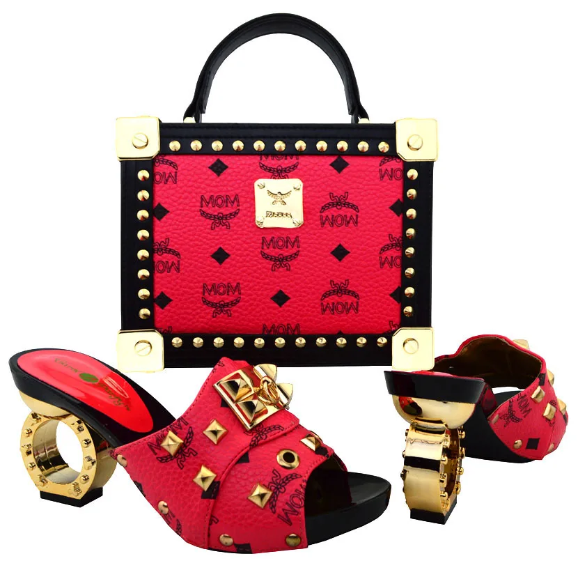 

Italian Shoes with Matching Bags Shoes and Bags To Match African Shoe and Bag Set for Party In Women Italian Design BCH-22 Coarl