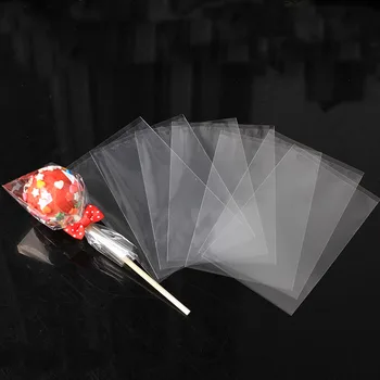 

100Pcs/Lot 10*15cm Clear Lollipop Packing Plastic Bags Flat Open Top Biscuits Snack Cookie Package Pop Pouch