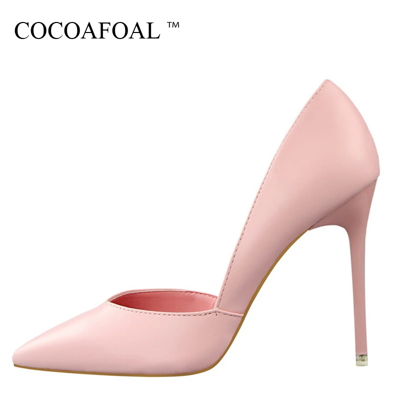 

COCOAFOAL Woman Red Wedding High Heels Shoes Fashion Sexy Gray Pink Pumps Shallow White Pointed Toe Bridal Shoes Sapato Feminino
